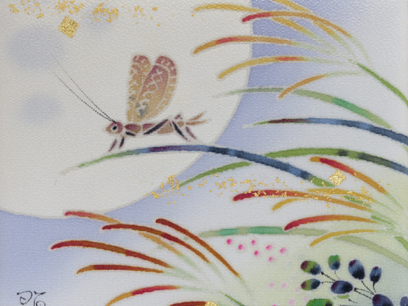 【くさひばり】染パネル　伝統工芸品⋆結婚祝い⋆銀婚式⋆新築祝い⋆正月飾り⋆インテリアとして日本の四季を楽しんで。　 3枚目の画像