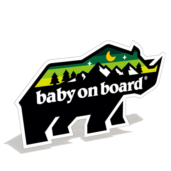 【マグネット】BABY ON BOARD カーマグネット アウトドア 子サイ ベビーインカー BABYINCAR 1枚目の画像