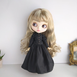 758【ブライス ワンピース 】黒のクラシカルロワンピース※ブライスアウトフィット※1/6ドール服 8枚目の画像