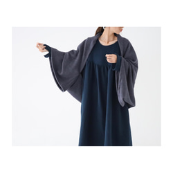 秋冬春3way大人の高級メルトンフリースストール／ストールにもアウターにもブランケットにも使い方色々／グレージュ 17枚目の画像