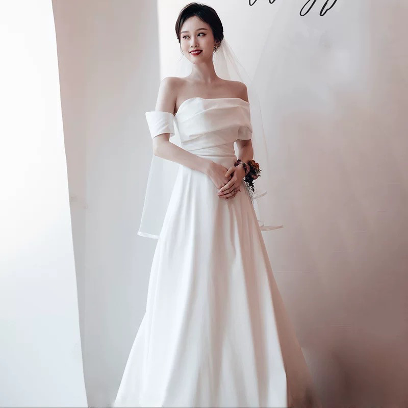 オフショルダー フレンチライトウエディングドレス