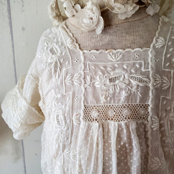 フランスアンティーク 白糸刺繍ベビードレス レース Mon Atelier