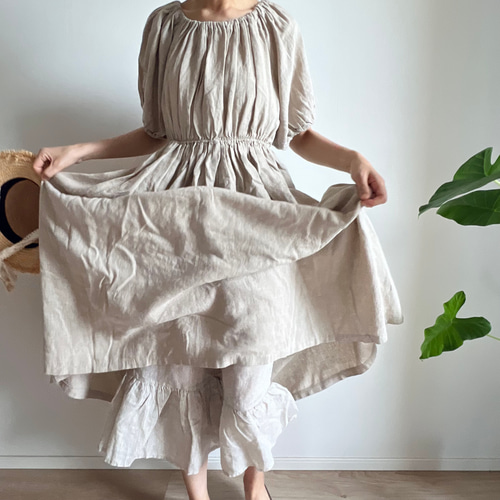 リネンフリルペチパンツ(生成) ロングパンツ Ito-hari 通販