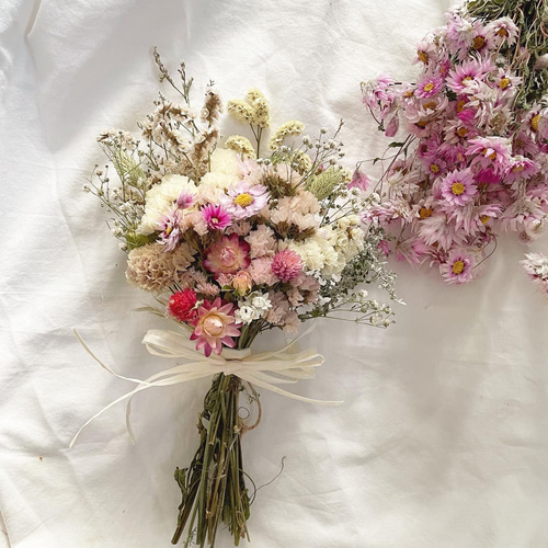 ࣪˖ ♡ピンクローダンセのドライフラワースワッグ ドライフラワー