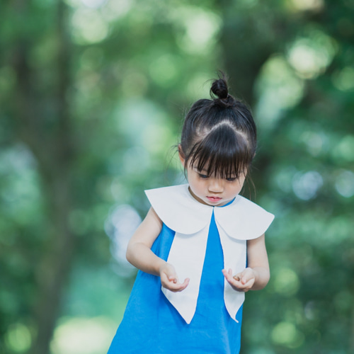 つけ襟付きAラインワンピース ピンク 子供服 100 子供服 le son