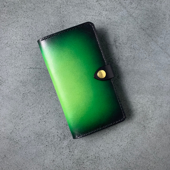 iPhone 携帯カバー 緑色 スマホケース Android  本革 名入れ可 超早割】栃木レザー スマホケース 本革 名入れ 「グリーン」 緑