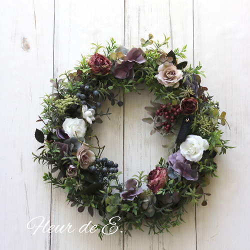 アーティシャルフラワーリース アーティフィシャルフラワー リース 32センチ リース Fleur de E