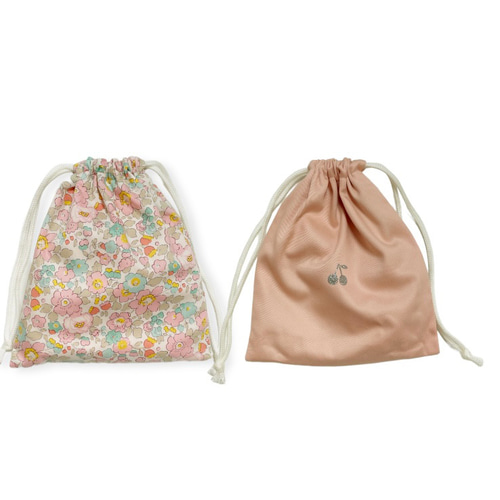 ベッツィリバティプリント使用ハンドメイドレッスンバッグ上履き