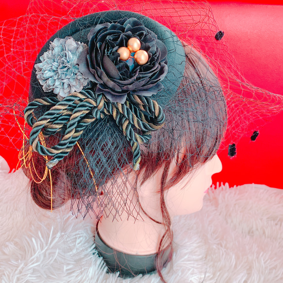 赤リボン ヘッドドレス リボン ヘアアクセサリー 髪飾り 縮緬 髪飾り