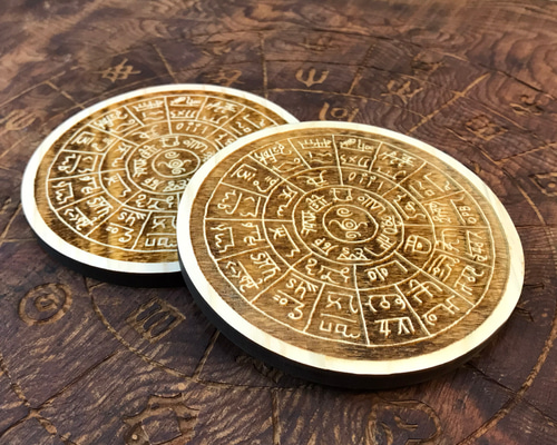 龍体文字 フトマニ図 (白黒反転）パワープレート（2枚入り）三重県産