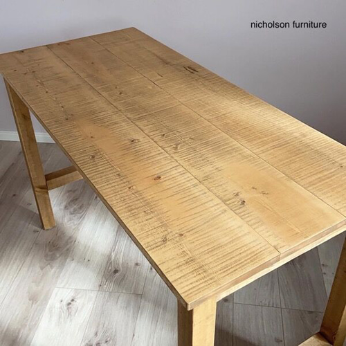 アンティーク木製テーブル/机/作業台/デスク/ダイニング アジアン家具 チーク材 140cm幅 折りたたみテーブル アトリエ