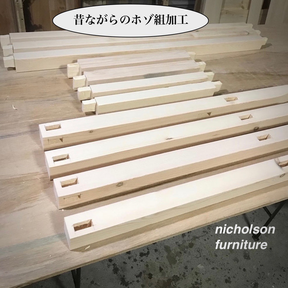 古材風仕上げの木製デスク　作業デスク  学習デスク　ダイニングテーブル　ショップ陳列台　［ 定番品・受注生産 ］ 11枚目の画像