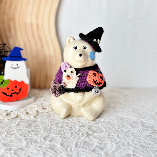 しろくま貯金箱 ハロウィンセット 紫 その他人形 andante13 通販