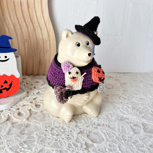 しろくま貯金箱 ハロウィンセット 紫 その他人形 andante13 通販