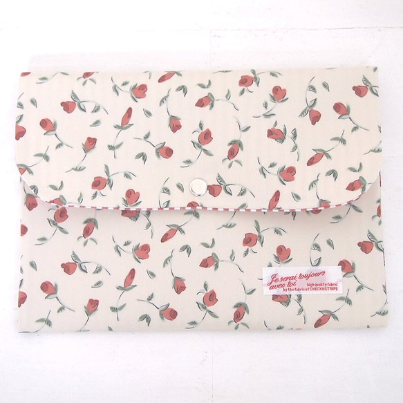 リバティ 母子手帳ケース フローティングフローラ/レッド B6サイズ  