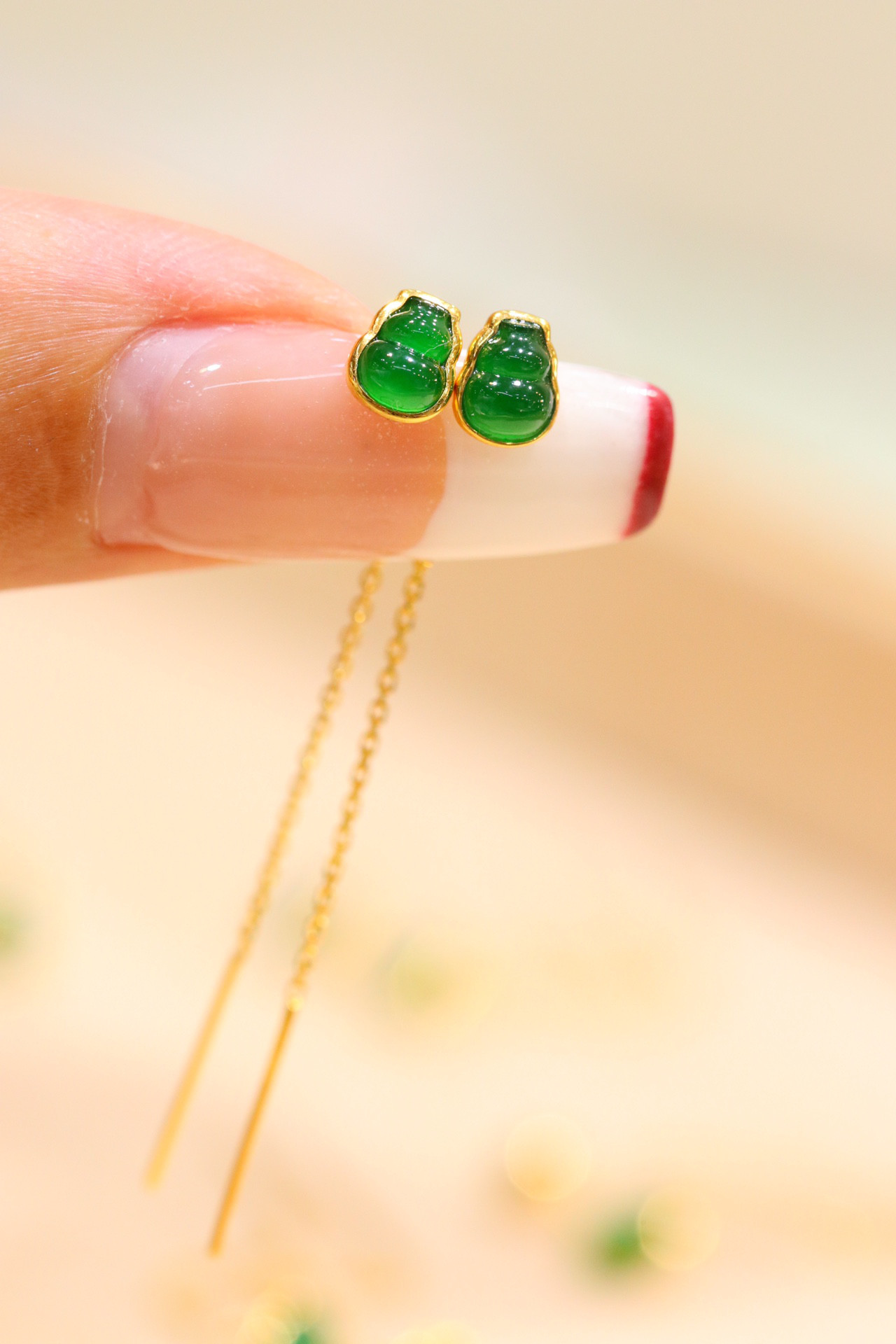 商品は状態確認 ひょうたんモチーフ ヒスイピアスk18 ピアス（その他