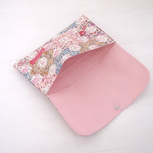 リバティ 母子手帳ケース ガーデンパッチワーク/ピンク B6サイズ  