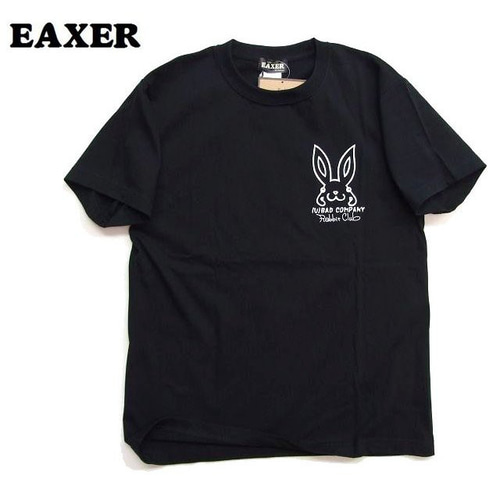 送料無料あり/うさぎTシャツ 黒L EAXER デビルウサギ半袖Tシャツ