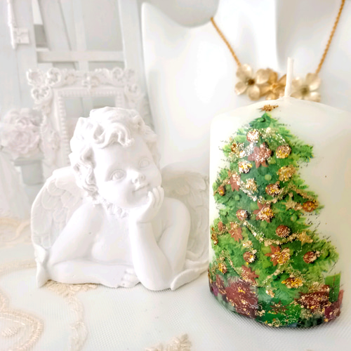 美品  選べる香り!天使の囁き＊大きめアロマストーンエンジェル&XMAS アロマ・キャンドル