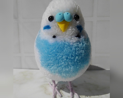 作家さま　梵天セキセイインコのぬいぐるみ　バードフィギュア　アートドール 作家さま 梵天セキセイインコのぬいぐるみ バードフィギュア