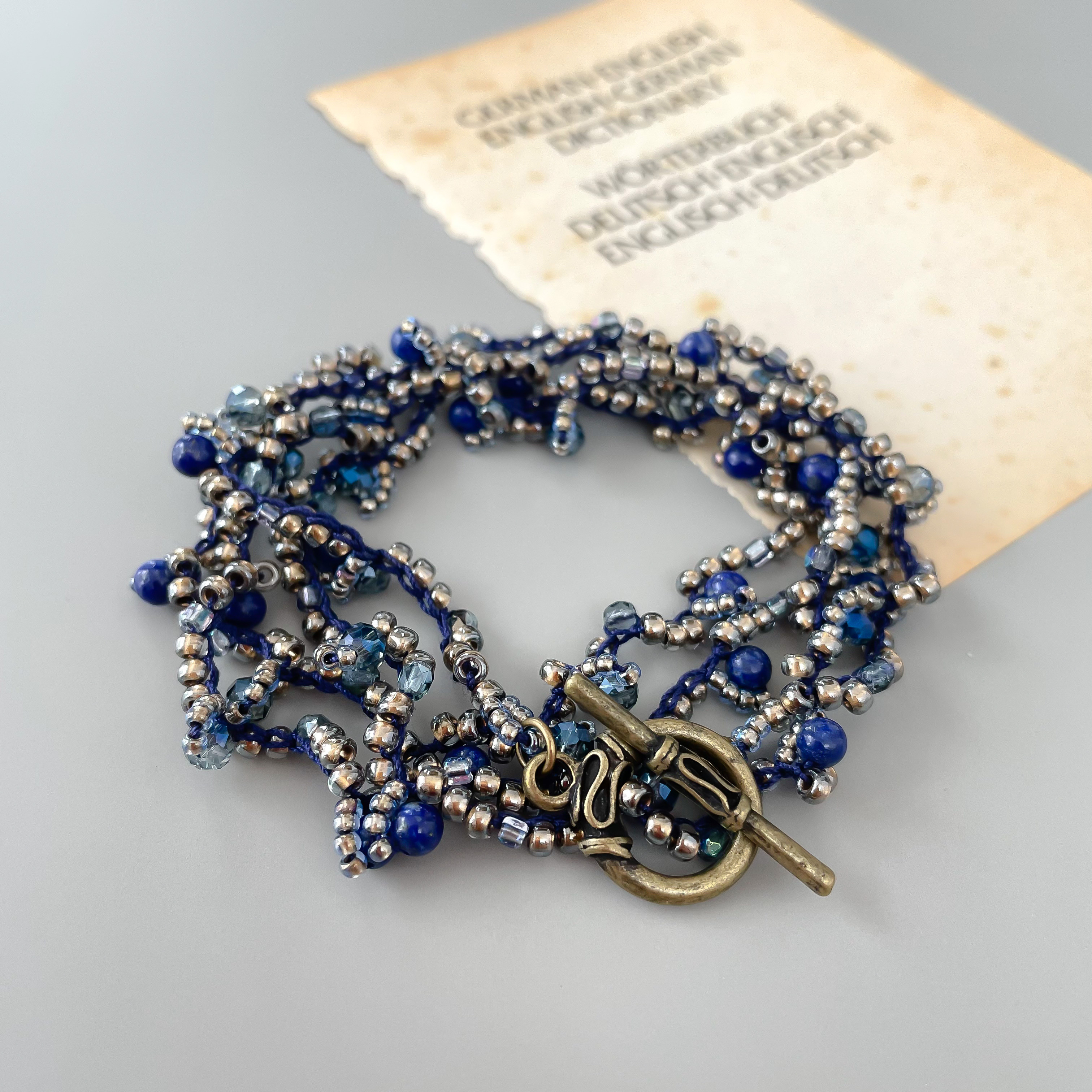 【Atelier Amie】再販＊天然石ラピスラズリ３wayラップブレスレット