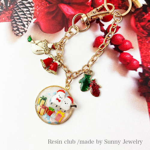 シマエナガ✧︎レジンキーホルダー クリスマス