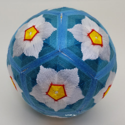 手鞠“唇膏水仙花”藍色 10cm Temari Temari Temari 第2張的照片