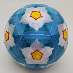 手鞠“唇膏水仙花”藍色 10cm Temari Temari Temari 第3張的照片