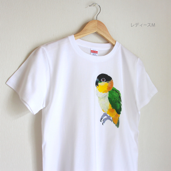 p-jet　ズグロシロハラインコ  Tシャツ　 / 鳥 インコ　シロハラインコ 4枚目の画像