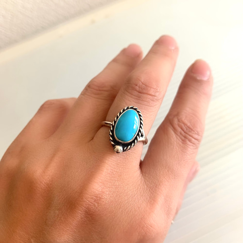 silver950 スリーピングビューティー•ターコイズ•リング/11号〜16号