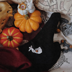 魔女見習いによるハロウィンのお茶会　靴下5点　イニシャル　Creema限定　秋限定の福袋　ギフトにも 5枚目の画像