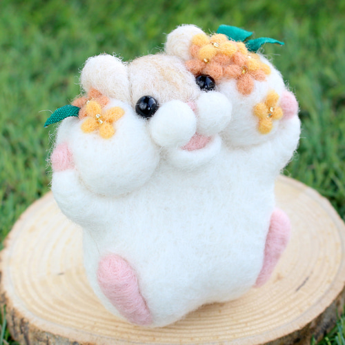 金木犀とハムスター【ジャンガリアン/黄】 羊毛フェルト Yuto 通販