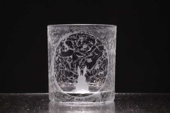 ロックグラス・グラス 月うさぎの伝説 満月とうさぎ グラス enSo-glass