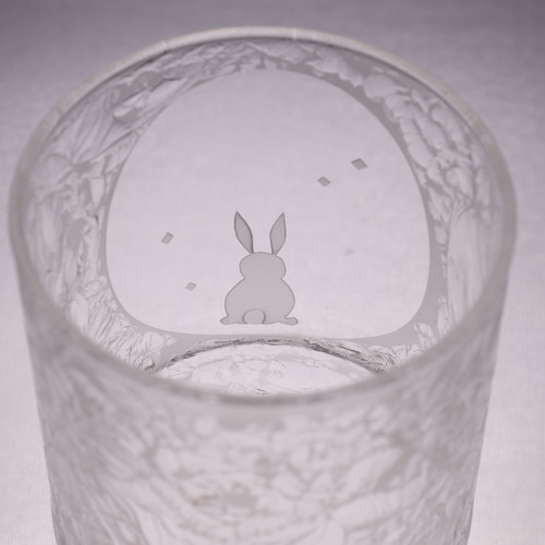 ロックグラス・グラス 月うさぎの伝説 満月とうさぎ グラス enSo-glass