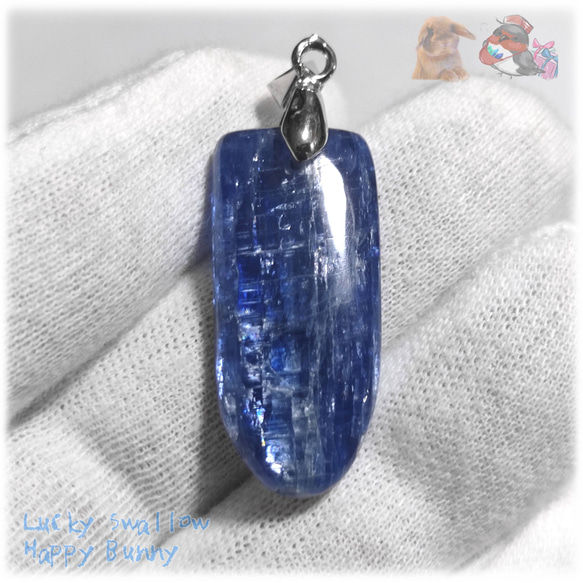 ◆ 宝石質 結晶 限定品 チベット産 藍晶石 カイヤナイト Kyanite 原石 ペンダント ネックレス No.5230 2枚目の画像
