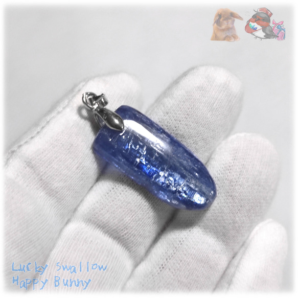 ◆ 宝石質 結晶 限定品 チベット産 藍晶石 カイヤナイト Kyanite 原石 ペンダント ネックレス No.5230 6枚目の画像
