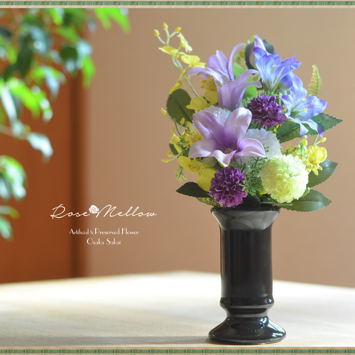 仏花　お供え花　造花アレンジ　クレマチス　初盆　法事 楽天市場】仏 花 クレマチスの通販