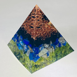 ≪受注制作≫【まよけ・やくよけ・ストレス緩和】ユニコーン ピラミッド型オルゴナイト 3枚目の画像