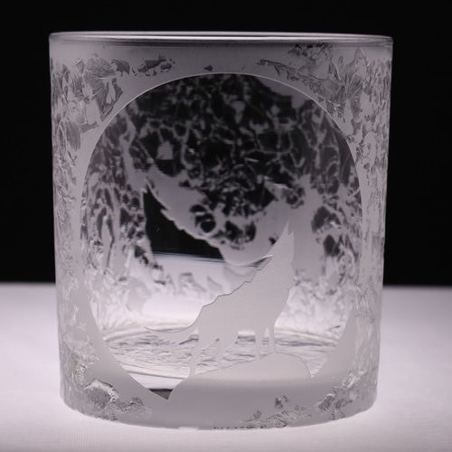 ロックグラス・グラス 月にほえろ！Ver.2 満月と狼 グラス enSo-glass