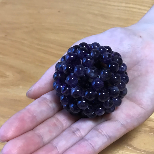 神聖幾何学フラーレン（台座付き）アメジスト8mm珠 その他インテリア