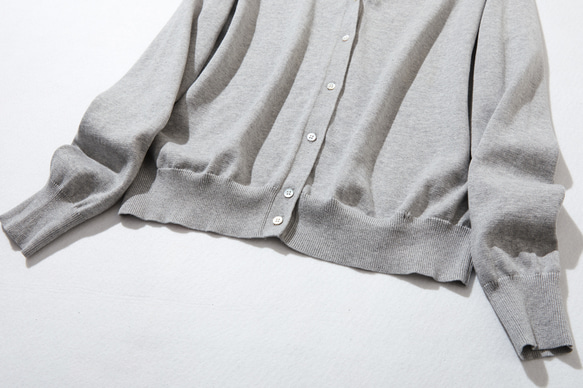 ★現貨★ 全年熱賣！ 100%純棉長袖V領開襟衫 針織系列 莫克灰 220902-03 第3張的照片