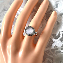 キャッツアイ効果が美しい・・セレナイト ring（１０㎜・８～２２号・SV925変更可能） 10枚目の画像