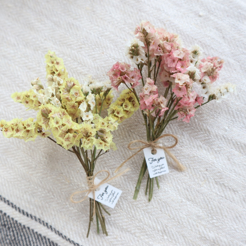 ミニチュア】ピンク×イエロー系ドライフラワー花束2点セット