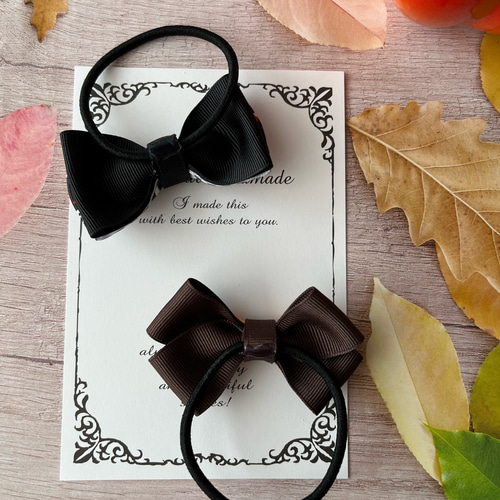 ハロウィンのヘアゴム2点セット キッズベビー ゴムの交換ができます