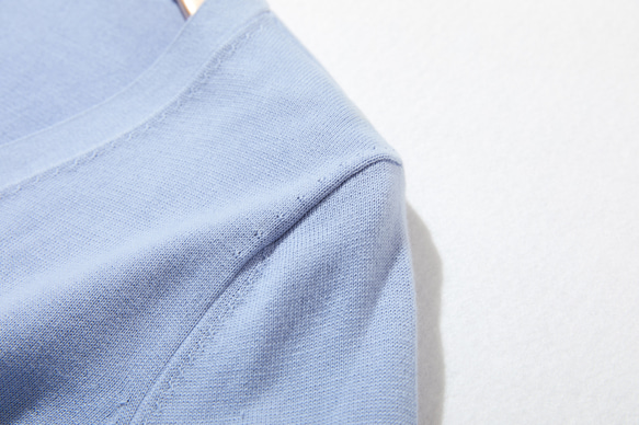 一款讓您引以為傲的產品！全年使用！ 100%純棉長袖V領開襟衫針織亮淺藍色220902-07 第6張的照片
