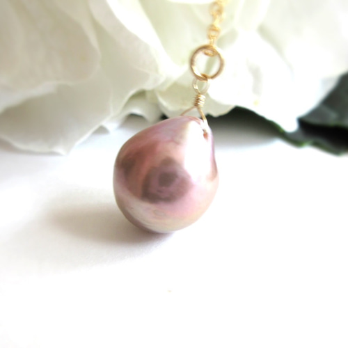 大粒】13mm美粒「淡水バロックエジソンパール」14kgfネックレス