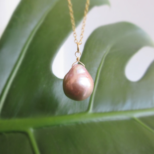 大粒】13mm美粒「淡水バロックエジソンパール」14kgfネックレス