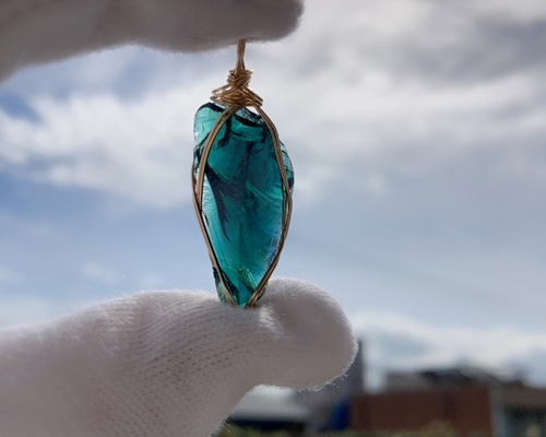 14kgf】アンダラクリスタル ブルーグリーン エメラルドシフト ＊透明性