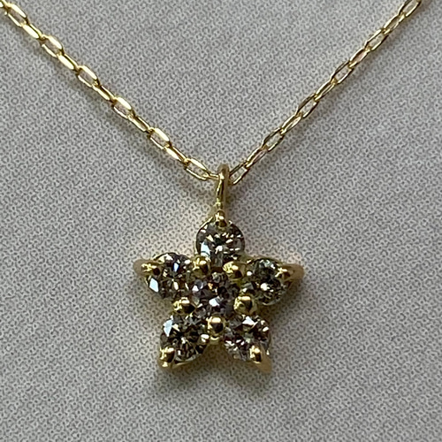 超激安 AU750 K18YG 18金 ネックレス 0.1ct 天然ダイヤモンド アクセサリー