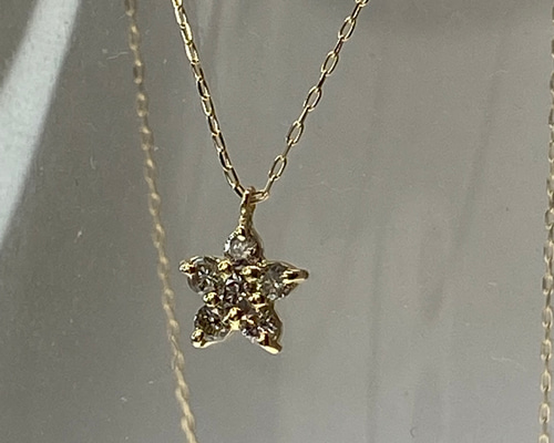 K18YG AU750 18金 天然ダイヤモンド 0.1ct ネックレス